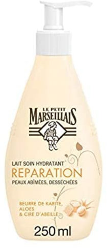 Le Petit Marseillais – Lait Corps Hydratant, Réparation, au Beurre de Karité, Aloes et Cire d'Abeille, Pour Peaux Très Sèches, 250ml