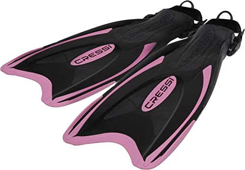 Cressi Palau Verstellbare Flossen mit offener Ferse, Schwarz/Rosa, M/L