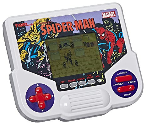 Hasbro Gaming Electronics Marvel Spider-Man Electronic LCD Video Game, Retro-Inspired 1-Player Handheld, Ages 8 and Up, F2839