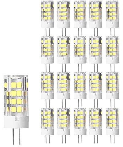 OUKAIDE 20er G4 LED Lampen 5W Leuchtmittel 2835LEDs Kaltweiß 6000K Lampe Super Hell 500LM LED Bulb 360° Abstrahlwinkel AC220-240V Nicht Dimmbar G4 Keramikbasis