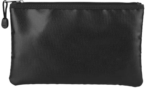 Feuerfeste Wasserdichte Dokumententaschen, 10,6 X 6,3 Zoll Geldsack Sichere Aufbewahrungstasche mit Reißverschluss für Dokumentenhalter/Datei/Bargeld und Tablet(27 * 16 cm)