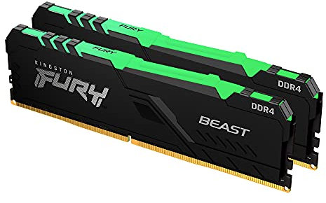 Kingston FURY Beast RGB 32GB (2x16GB) 2666MT/s DDR4 CL16 Memoria para Ordenadores de sobremesa Kit de 2 KF426C16BBAK2/32