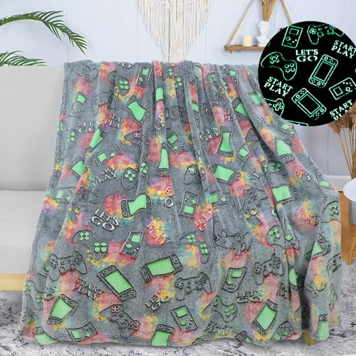 Manta para niños, manta luminosa en la oscuridad, regalos para niños, súper suave y cálida manta