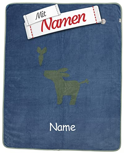 Sterntaler Emmis Garden Schmusedecke mit Namen Bestickt, Kinderdecke Babydecke Kuscheldecke für Jungen und Mädchen, 75 x 100