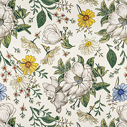 VEELIKE Matt Wandaufkleber mit Gänseblümchen Muster Selbstklebende Klebefolie 45cm x 300cm Wasserdicht Möbelaufkleber für Wand, Zimmer, Tisch oder Schrank