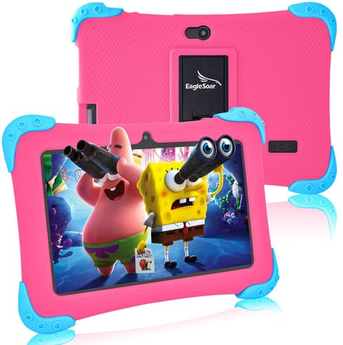 Tablette Enfants 7 Pouces, Android 11 Tablette pour Enfant 2Go RAM 32Go ROM Quad Core Contrôle Parental WiFi Bluetooth avec Double Caméra Kid-Proof Étui pour Tablette Tactile Éducative(Rouge)