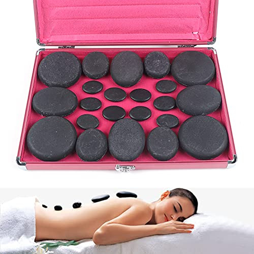 Hot Stone Massage Set 20 Stück Massage Steine Heiße Basalt Massagesteine Spas Massagegerät Steine Mit Wärmesteine Wärmegerät Wellness Wärme-Behandlung