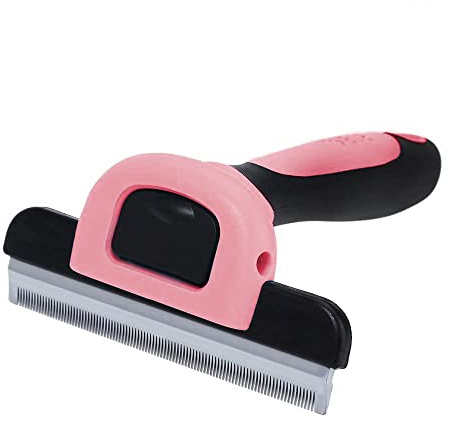SunGrow Dog and Cat Deshedding Brush, Minimizes Shedding, Enhances Coat Health, Gentle on Skin, Suitable for Rabbits & Ferrets, 4 Steel Blade