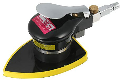 Air Random Orbital Palm Sander,Pneumatic Random Orbit Sander Air Sander Polisher Small Triangular Palm Sander Mouse Detail Sander for Car Corner Paint Care Rust Removal Wood Grinder 90x130mm