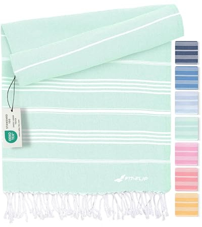 Fit-Flip Toallas Playa Hammam Pareos Grandes de algodón 100% Secado rápido | Sultan Agua, 200 × 200 cm, Toalla Pareo compacta, gigante y secado rápido, Fouta XL absorbente, ideal para Piscina