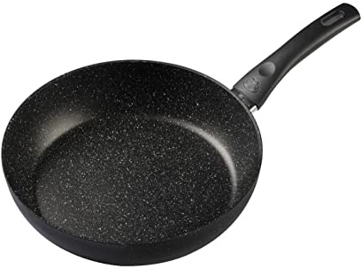 BALLARINI Vipiteno Schmorpfanne hoher Rand, Ø 28 cm, Schmortopf, Temperaturkontrolle, Antihaftbeschichtet, Aluminium, Schwarz