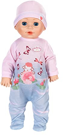 Baby Annabell Zapf Creation 709894 Lilly lernt Laufen 43cm- Krabbel- und Lauflernpuppe mit Soundfunktion, rosa blauem Strampler und Mütze.