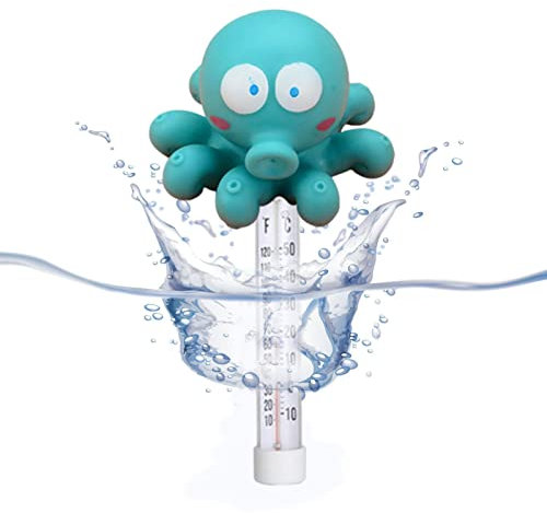 Xiaoxin Thermomètre de Piscine Flottant, thermomètre de Piscine en Forme d'animal avec Corde, thermomètre à Eau de Style Dessin animé pour piscines extérieures/intérieures