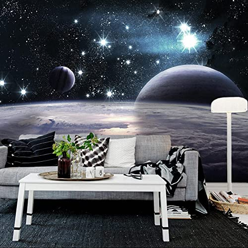 Wandbilder Benutzerdefinierte Fototapeten 3D Universum Galaxie Weltraum Planet Tapete Wandbilder Wohnzimmer Tv Sofa Schlafzimmer Arbeitszimmer Dekor Tapete Leinwand Wand 400 (Breite) x 280 (Höhe) cm
