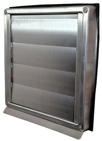 VentilationNord Wetterschutzgitter Ø 150 | Lüftungsgitter aus Edelstahl mit Wandabdichtung | Lamellengitter für Mauerkasten | Abluftgitter mit beweglichen Lamellen | mit Insektenschutzgitter