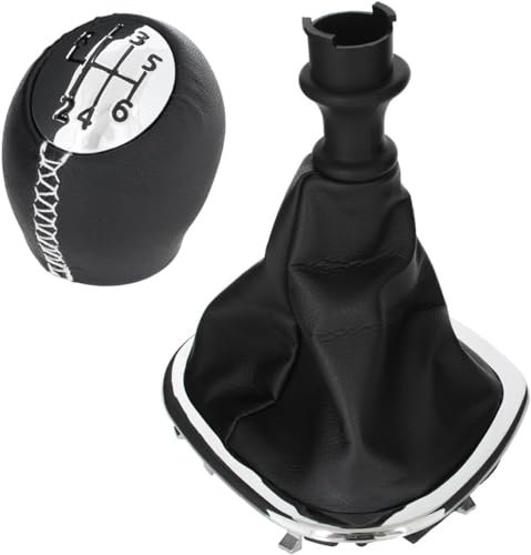 Pro-Plip Pomello del cambio con soffietto per traffico Vivaro Talento cambio manuale 6 marce pelle cromata cuciture bianche