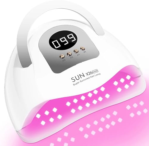 MainPi UV LED Nail Lamp 380W,Professional Nail Dryer Gel Polish Light,UV Light for Nails Led Lamp for Gel Nails,81 LEDs Auto Sensor/4 Timer Setting,Portable Handle Nail Art Tools