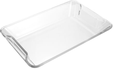 MOLUCKFU Servierplatte Aus Glas Transparenter Essteller Speiseteller Für Haushalt Und Restaurant Handlich Und Leicht Zu Reinigen