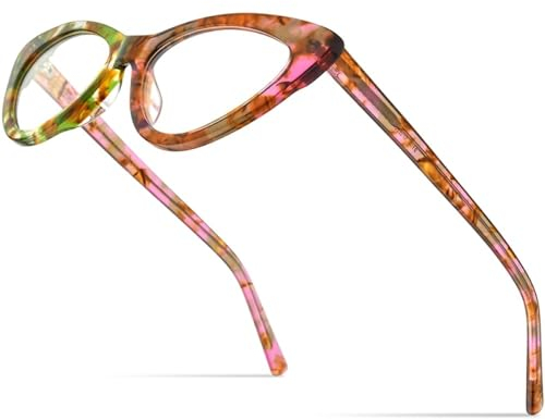 MUTYNE Acetat-Brillengestell für Damen, Cat-Eye-Brille, Cateye-Brille, bunt, Einheitsgröße