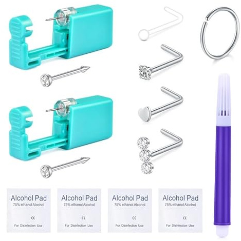 MODRSA 4Stk Ohrlochstechpistole Ohr Piercing Pistole Kit selbst Piercing Ohrringe Pistole Kit mit 1Paar Tragus Piercing Helix Ohr Piercing Kit Slef