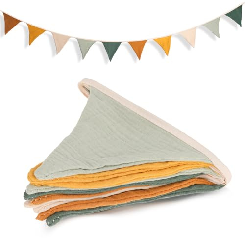 Cobee Guirlande de Fanions pour Chambre d'enfant, 2,8 m Fanions Guirlande en Tissu, Bannière De Drapeau À Suspendre pour Chambre à Coucher Décoration Chambre Enfant Chambre bébé à Suspendre (Stil 1)