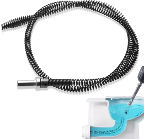 HENGBIRD Spirale per la pulizia dei tubi, Ø 10 mm x 1 m, pulitore a spirale, con attacco per trapano, universale, per la pulizia dei tubi a spirale, con adattatori elettrici per WC