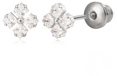 Limerencia Medical Pendientes de Titanio con Rosca Trasera, Pendientes Hipoalergénicos G23 para La Salud, Pendientes Sin Níquel para Mujeres y Niñas