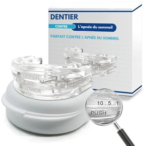 foyermalin Dentier anti apnée du sommeil - Opnea Orthese Anti-Ronflement Réglable et Réutilisable - Gouttière Confortable avec Boîte de Rangement