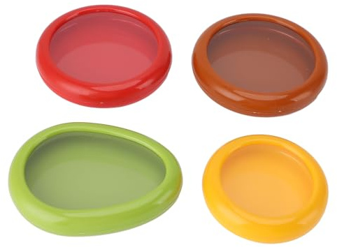 Asixxsix Avocado Saver and Tomato Holder, Set of 4 ABS Silicone Film Reusable Food Storage Containers for Fridge, Ideal for Garlic, Onions, Lemons, and Potatoes