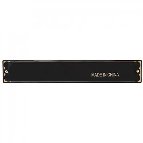 Mundharmonika 24 Löcher Tremolo Mundharmonika Ton Harfe Mundharmonika Musikinstrumente(Black)