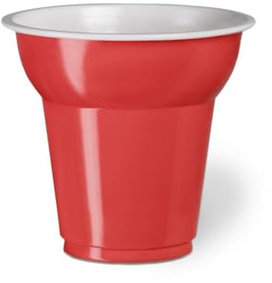 Generico 500 Bicchieri plastica CAFFE' da 70 cc | VARI COLORI | bicchierini da caffè 70ML bicchieri caffè colorati MADE IN ITALY (Rosso)