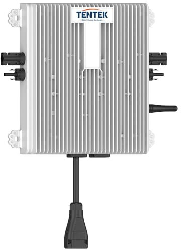 TENTEK 800W WiFi Smart Solar Micro Inverter Wind Power Inverter Microinverter für Solarpanels Grid Tie IP67 25-60Vdc Eingang 220Vac Ausgang Balkon Solarsystem (Tiger-800W2E1P-800W MicroInverter)