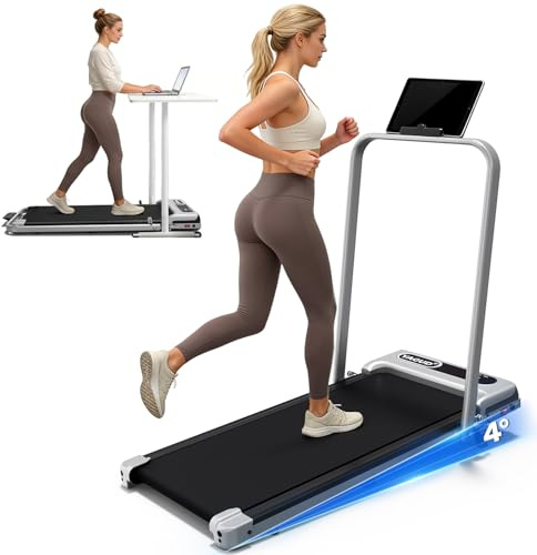 Yagud Walking Pad Treadmill for Home Office, Portable Under Desk Treadmill with Remote Control and LED Display, Walking Jogging Running Machine
