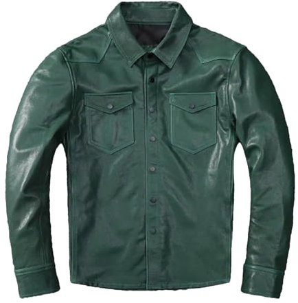 UIOKLMJH Einreihiger Herren-Schaffell-Mantel für Motorrad, leicht, weicher Blazer mit Taschen, En8, M