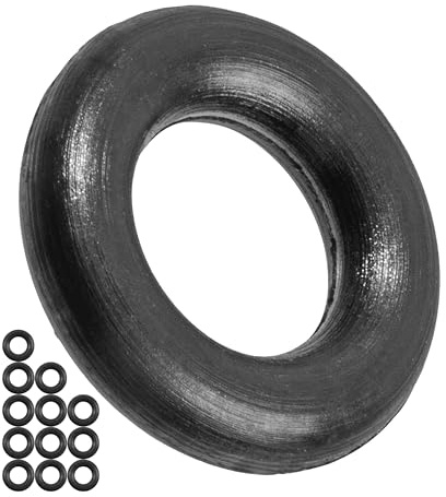 Tätningsringssats, 12 delar, OD Ø 8 mm, ID Ø 5 mm, tjocklek 1,5 mm, i svart, av nitrilgummi, gummiringar för reparation av rörledningar, maskiner, motorer, tätningssats gummi O-ring, platt packning