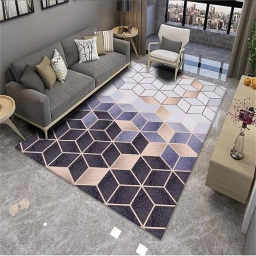 RUGMRZ Matta terrass vävmatta lila geometrisk design linje dekoration permanent halkfri matta stor 90 x 150 cm