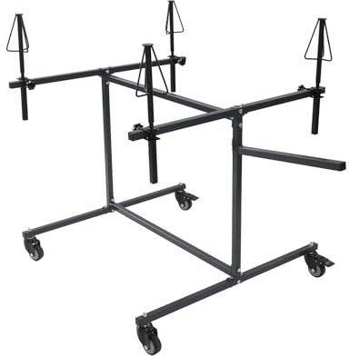 Atnhyruhd Soporte profesional para pintura de llantas, para 4 llantas, soporte de reparación de neumáticos (negro)