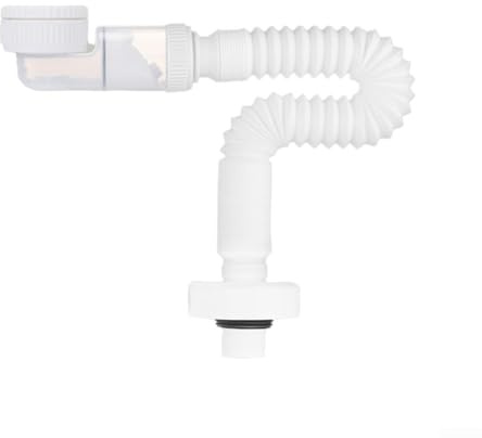 Sifone salvaspazio regolabile, tubo di scarico flessibile, tubo di scarico G1-1/4 per bagno, cucina, lavello a prova di odore