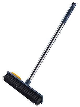NIYANGLE Spazzola per Pulizia Pavimenti in Abs Raschietto Integrato 38cm Spazzola per Rimuovere Pelo Animale e Sporco Angolo di 45 Gradi, Ideale per Bagno e Piastrelle