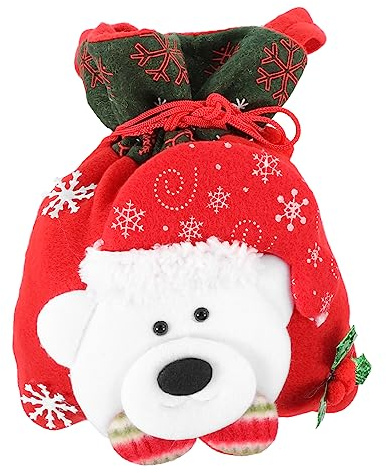 WRITWAA Weihnachtssüßigkeitenbeutel aus Leichtem Material mit Cartoon-weihnachtsmotiven als Aufbewahrungsbeutel oder Niedlicher Snackbeutel für Geschenke