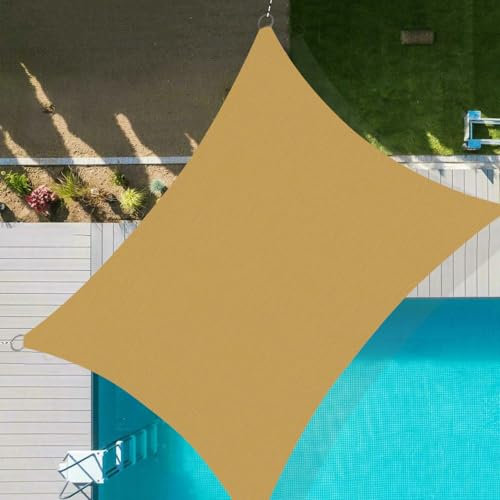 SRHIMEOS 4X8m Tende a Vela Impermeabile, Vela Ombreggiante Traspirante E Protezione Raggi UV, Rettangolare Telo Ombreggiante, Vela Parasole per Esterno, Balconi, Giardino, Terrazza