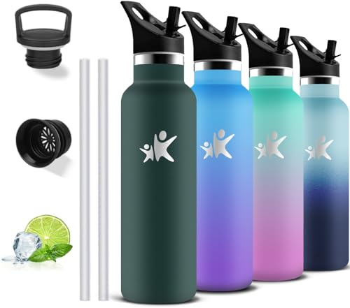 Borraccia Termica, Bottiglia Termica 750ml, Senza BPA, Bottiglia Termica Con filtro e Cannuccia, Borraccia Sportiva, Senza Perdite, Borracce per Campeggio, Viaggio, Fitness, Palestra, Escursionismo