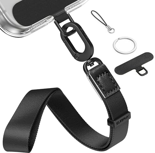 SURPHY Dragonne Telephone Portable Ajustable pour Serrer le Poignet | Rotation 360, Confort et Durabilité, Laniere Telephone Anti-Perte, Cordon Poignet pour Smartphone, Caméra, Clés, USB etc