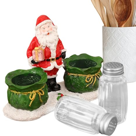 Saliera E Pepe Feste - Contenitore Di Condimento Multifunzionale Trasparente Con Serbatoio E Vassoio Da Spolverare, Accessorio Da Cucina Portatile Per Spezie Supportando La Cucina