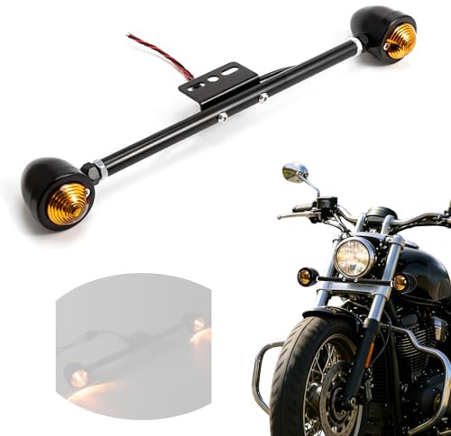 APEBAZY Zusatzscheinwerfer Motorrad Chrom Motorrad Blinker Aluminiumschale Motorradblinker für VLX400 VT 750 1100 VTX 1 (schwarz)