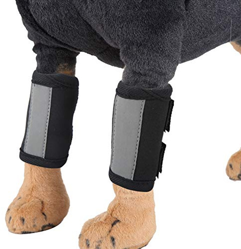 Acouto Almohadillas para Las Piernas Delanteras del, par de Protectores de para Perros, Coderas, Rodillas para Perros Causadas por Cirugía D Envolturas de CompresiónEnvolturas para Las Piernas (S)