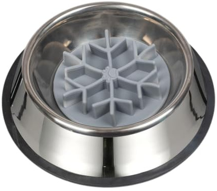 Slow Bowl Feeder for Dogs Anti-choking Bowl Feeder | Silicone Stainless Steel Healthy Eating Dishes for Water Feeding Eating Small Large Medium Breed Dogs Puppy Pet Cat