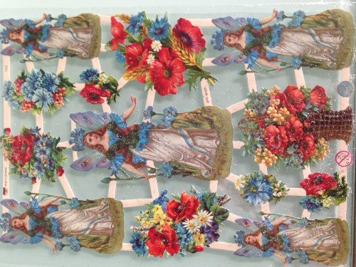 Ernst Freihoff Glanzbilder Elfen/Blumen mit Glimmer EF 7402 (1 Bogen)