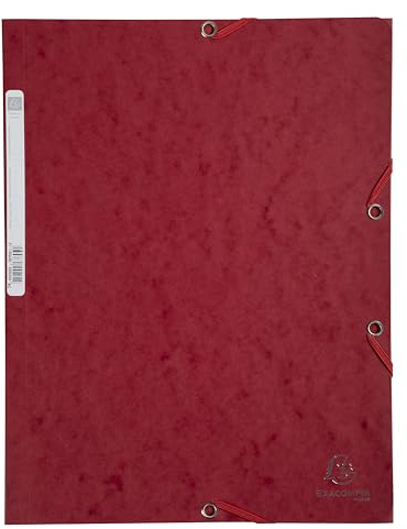 Exacompta 25 Gummizugmappen 3 Klappen Glanzkarton 400 g/m² kirschrot