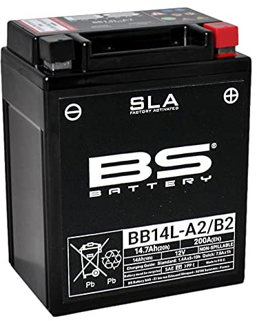BS Battery 300759 BB14L-A2 AGM SLA Motorrad Batterie, Schwarz